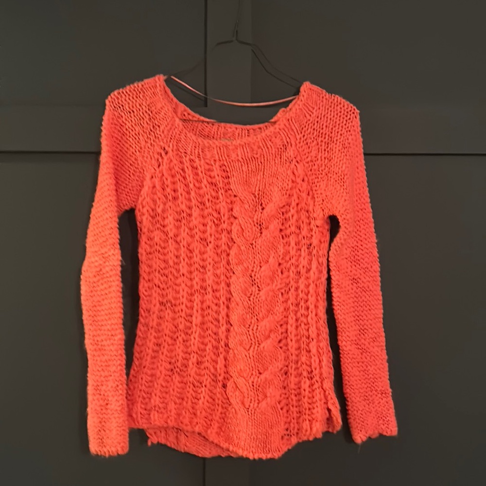 Free People neon pink sweater